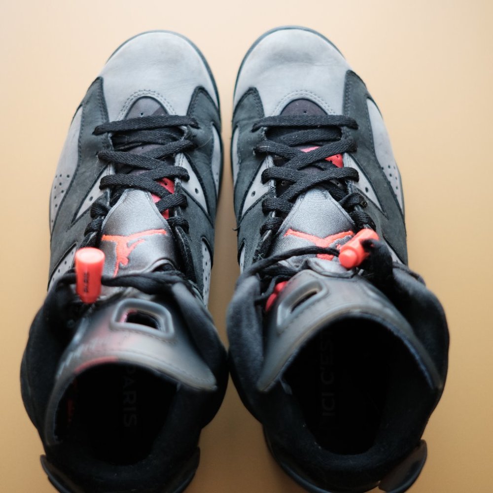Paris Saint Germain x Air Jordan 6 Retro BG Iron Grey Nike Jordans - Picture 3 of 9